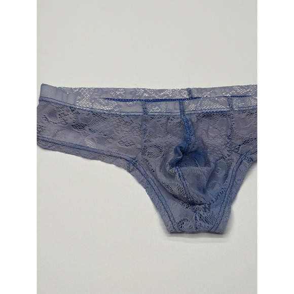 Howe Ray Mens Lace Thong Underwear Blue Sheer Bikini Style Large - Picture 2 of 7